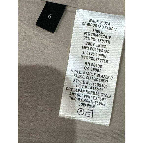 Theory Sz 6 Blazer Classic Crepe One Button Jacket Pale Blue Capsule Preppy - Picture 6 of 6